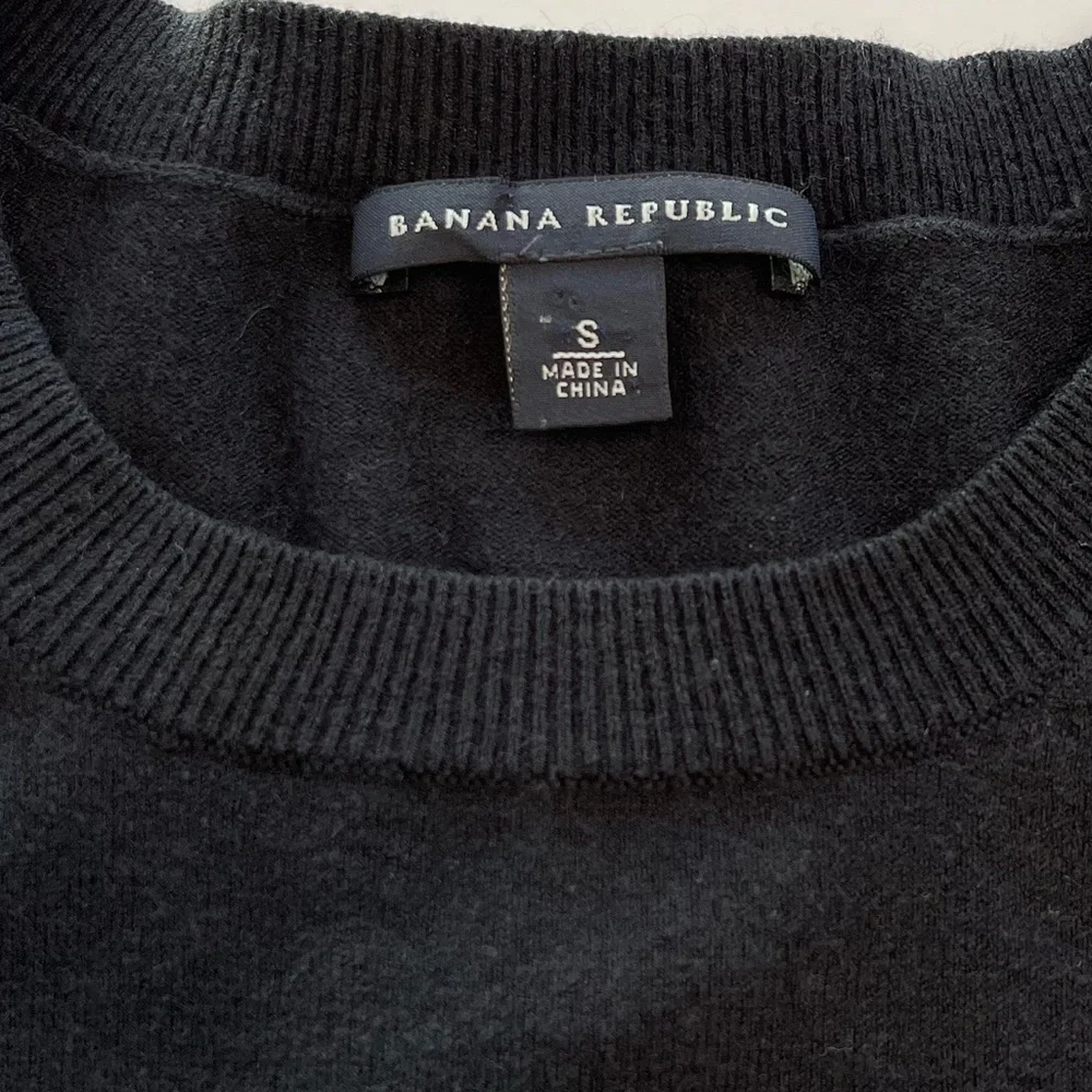 Banana Republic Black Sweater 3/4 Length Sleeve Crew Neck Women’s Size Small